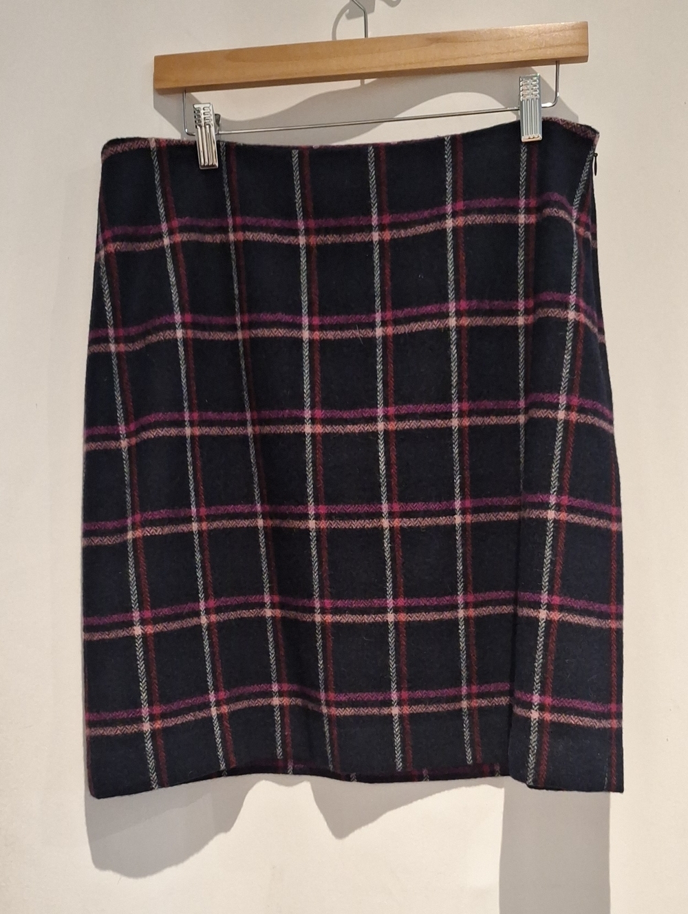 Talbots Black Plaid Mini Skirt with Pink Accents